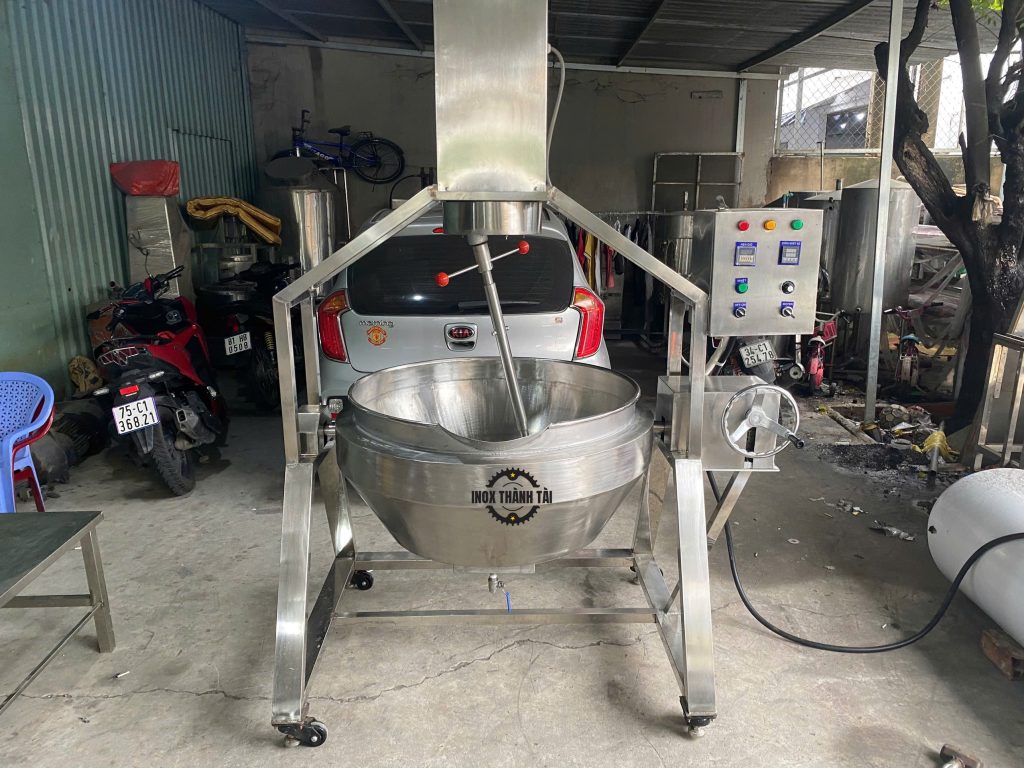 Chảo xào thực phẩm 150 lít 7 Chảo xào nhân công nghiệp